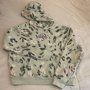 Adidas Pastel Green Patterned Hoodie